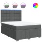 vidaXL Boxspringbett mit Matratze Dunkelgrau 140x200 cm Stoff