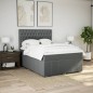 vidaXL Boxspringbett mit Matratze Dunkelgrau 140x200 cm Stoff vidaXL Boxspringbett mit Matratze Dunkelgrau 140x200 cm Stoff