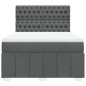 vidaXL Boxspringbett mit Matratze Dunkelgrau 140x200 cm Stoff vidaXL Boxspringbett mit Matratze Dunkelgrau 140x200 cm Stoff