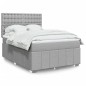 vidaXL Boxspringbett mit Matratze Hellgrau 140x200 cm Stoff vidaXL Boxspringbett mit Matratze Hellgrau 140x200 cm Stoff