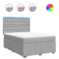vidaXL Boxspringbett mit Matratze Hellgrau 140x200 cm Stoff vidaXL Boxspringbett mit Matratze Hellgrau 140x200 cm Stoff
