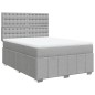 vidaXL Boxspringbett mit Matratze Hellgrau 140x200 cm Stoff vidaXL Boxspringbett mit Matratze Hellgrau 140x200 cm Stoff