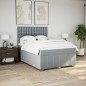 vidaXL Boxspringbett mit Matratze Hellgrau 140x200 cm Stoff vidaXL Boxspringbett mit Matratze Hellgrau 140x200 cm Stoff