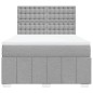 vidaXL Boxspringbett mit Matratze Hellgrau 140x200 cm Stoff vidaXL Boxspringbett mit Matratze Hellgrau 140x200 cm Stoff