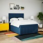 vidaXL Boxspringbett mit Matratze Blau 140x200 cm Stoff vidaXL Boxspringbett mit Matratze Blau 140x200 cm Stoff