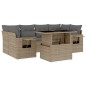 vidaXL 7-tlg. Garten-Sofagarnitur mit Kissen Beige Poly Rattan vidaXL 7-tlg. Garten-Sofagarnitur mit Kissen Beige Poly Rattan