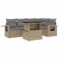 vidaXL 6-tlg. Garten-Sofagarnitur mit Kissen Beige Poly Rattan vidaXL 6-tlg. Garten-Sofagarnitur mit Kissen Beige Poly Rattan