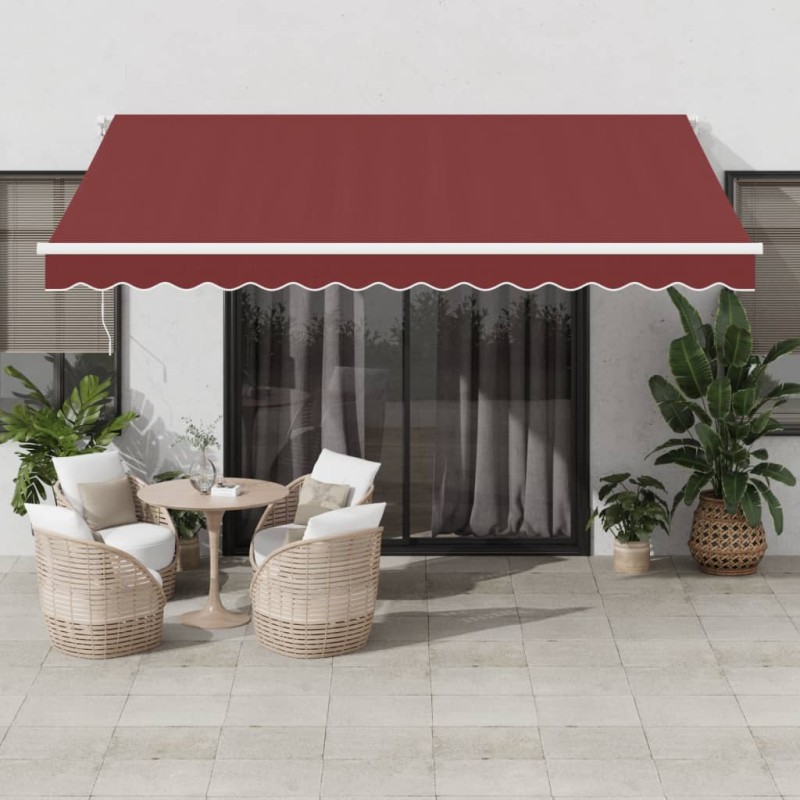 vidaXL Markise Manuell Weinrot 400x300 cm vidaXL Markise Manuell Weinrot 400x300 cm
