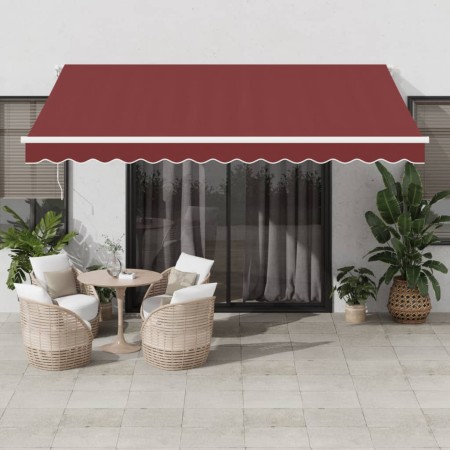 vidaXL Markise Manuell Weinrot 400x300 cm