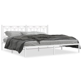 vidaXL Bettgestell mit Kopfteil Metall Weiß 200x200 cm
