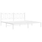 vidaXL Bettgestell mit Kopfteil Metall Weiß 200x200 cm vidaXL Bettgestell mit Kopfteil Metall Weiß 200x200 cm