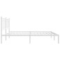 vidaXL Bettgestell mit Kopfteil Metall Weiß 200x200 cm vidaXL Bettgestell mit Kopfteil Metall Weiß 200x200 cm