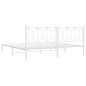 vidaXL Bettgestell mit Kopfteil Metall Weiß 200x200 cm vidaXL Bettgestell mit Kopfteil Metall Weiß 200x200 cm