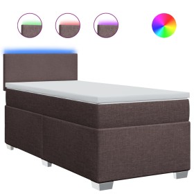 vidaXL Boxspringbett mit Matratze Dunkelbraun 80x200 cm Stoff