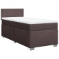 vidaXL Boxspringbett mit Matratze Dunkelbraun 80x200 cm Stoff vidaXL Boxspringbett mit Matratze Dunkelbraun 80x200 cm Stoff