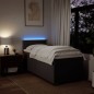 vidaXL Boxspringbett mit Matratze Dunkelbraun 80x200 cm Stoff vidaXL Boxspringbett mit Matratze Dunkelbraun 80x200 cm Stoff