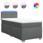 vidaXL Boxspringbett mit Matratze Dunkelgrau 100x200 cm Stoff vidaXL Boxspringbett mit Matratze Dunkelgrau 100x200 cm Stoff