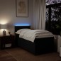 vidaXL Boxspringbett mit Matratze Schwarz 90x200 cm Stoff vidaXL Boxspringbett mit Matratze Schwarz 90x200 cm Stoff
