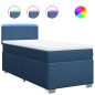 vidaXL Boxspringbett mit Matratze Blau 100x200 cm Stoff vidaXL Boxspringbett mit Matratze Blau 100x200 cm Stoff