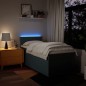 vidaXL Boxspringbett mit Matratze Blau 100x200 cm Stoff vidaXL Boxspringbett mit Matratze Blau 100x200 cm Stoff