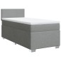 vidaXL Boxspringbett mit Matratze Hellgrau 90x200 cm Stoff vidaXL Boxspringbett mit Matratze Hellgrau 90x200 cm Stoff