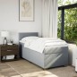 vidaXL Boxspringbett mit Matratze Hellgrau 90x200 cm Stoff vidaXL Boxspringbett mit Matratze Hellgrau 90x200 cm Stoff