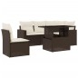 vidaXL 6-tlg. Garten-Sofagarnitur mit Kissen Braun Poly Rattan vidaXL 6-tlg. Garten-Sofagarnitur mit Kissen Braun Poly Rattan