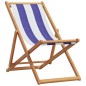 vidaXL Strandstuhl Klappbar Blau Weiß Massivholz Eukalyptus und Stoff vidaXL Strandstuhl Klappbar Blau Weiß Massivholz Eukalyptus und Stoff