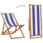 vidaXL Strandstuhl Klappbar Blau Weiß Massivholz Eukalyptus und Stoff vidaXL Strandstuhl Klappbar Blau Weiß Massivholz Eukalyptus und Stoff