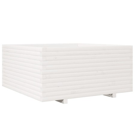vidaXL Pflanzkübel Weiß 100x100x49,5 cm Massivholz Kiefer