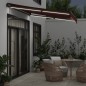 vidaXL Markise Manuell mit LED Weinrot 300x250 cm vidaXL Markise Manuell mit LED Weinrot 300x250 cm