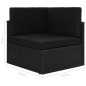 4-tlg. Garten-Lounge-Set mit Kissen Schwarz Poly Rattan 4-tlg. Garten-Lounge-Set mit Kissen Schwarz Poly Rattan