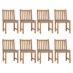 Gartenstühle 8 Stk. mit Kissen Massivholz Teak