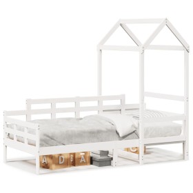 vidaXL Tagesbett mit Dach Weiß 80x200 cm Massivholz Kiefer