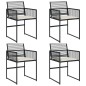 vidaXL Gartenstühle mit Kissen 4 Stk. Schwarz Poly Rattan vidaXL Gartenstühle mit Kissen 4 Stk. Schwarz Poly Rattan