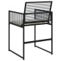 vidaXL Gartenstühle mit Kissen 4 Stk. Schwarz Poly Rattan vidaXL Gartenstühle mit Kissen 4 Stk. Schwarz Poly Rattan