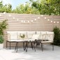 vidaXL Gartensofa in L-Form mit Kissen Schwarz Stahl und Textilene vidaXL Gartensofa in L-Form mit Kissen Schwarz Stahl und Textilene