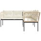 vidaXL Gartensofa in L-Form mit Kissen Schwarz Stahl und Textilene vidaXL Gartensofa in L-Form mit Kissen Schwarz Stahl und Textilene