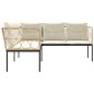 vidaXL Gartensofa in L-Form mit Kissen Schwarz Stahl und Textilene vidaXL Gartensofa in L-Form mit Kissen Schwarz Stahl und Textilene