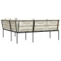 vidaXL Gartensofa in L-Form mit Kissen Schwarz Stahl und Textilene vidaXL Gartensofa in L-Form mit Kissen Schwarz Stahl und Textilene