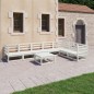 8-tlg. Garten-Lounge-Set Weiß Kiefer Massivholz 8-tlg. Garten-Lounge-Set Weiß Kiefer Massivholz