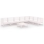 8-tlg. Garten-Lounge-Set Weiß Kiefer Massivholz 8-tlg. Garten-Lounge-Set Weiß Kiefer Massivholz