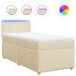vidaXL Boxspringbett mit Matratze Creme 80x200 cm Stoff vidaXL Boxspringbett mit Matratze Creme 80x200 cm Stoff
