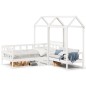 vidaXL Tagesbett Set mit Dach Weiß 90x200 cm Massivholz Kiefer vidaXL Tagesbett Set mit Dach Weiß 90x200 cm Massivholz Kiefer