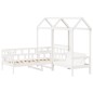vidaXL Tagesbett Set mit Dach Weiß 90x200 cm Massivholz Kiefer vidaXL Tagesbett Set mit Dach Weiß 90x200 cm Massivholz Kiefer