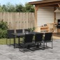 vidaXL 7-tlg. Garten-Essgruppe Schwarz Textilene vidaXL 7-tlg. Garten-Essgruppe Schwarz Textilene