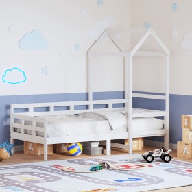 vidaXL Tagesbett mit Dach Weiß 90x190 cm Massivholz Kiefer