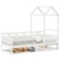 vidaXL Tagesbett mit Dach Weiß 90x190 cm Massivholz Kiefer vidaXL Tagesbett mit Dach Weiß 90x190 cm Massivholz Kiefer