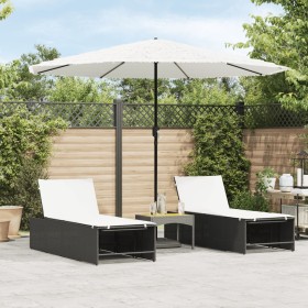 vidaXL Sonnenschirm mit Stahlmast Weiß 324x324x247 cm