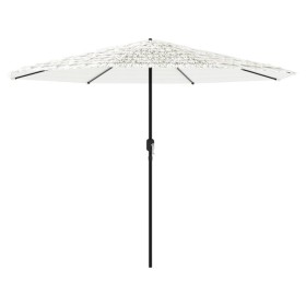 vidaXL Sonnenschirm mit Stahlmast Weiß 324x324x247 cm